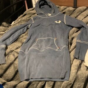 #357 True Religion Blue Hooded Dress
